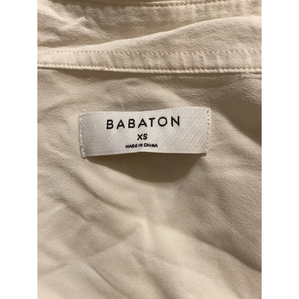 Aritzia Babaton Women's Silk Blend Button Down Shirt Size XS Long Sleeve Ivory - Picture 4 of 7